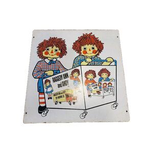 Vintage 1950s‎ Raggedy Ann & Andy Toy Moving Co Bobbs Merrill Sign 16X 15 5/8